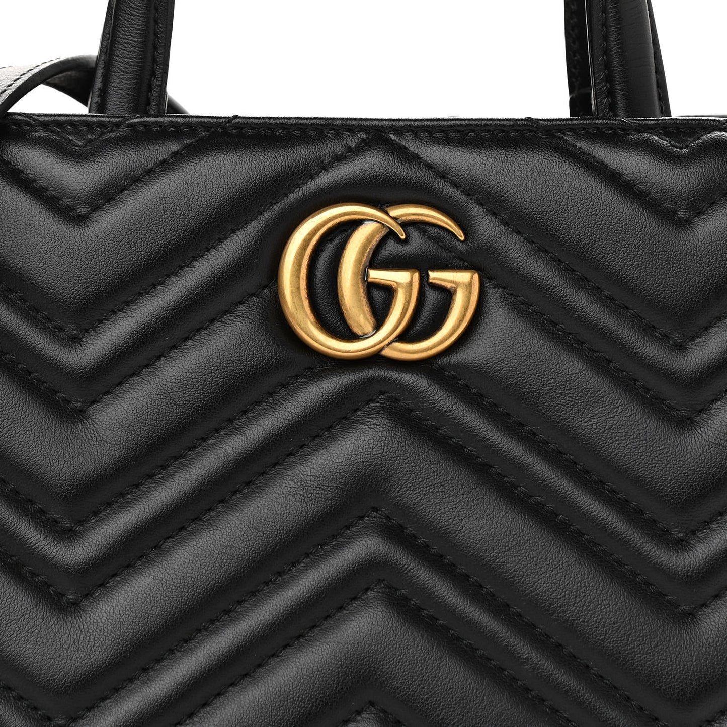 Calfskin Matelasse Small GG Marmont Tote Black
