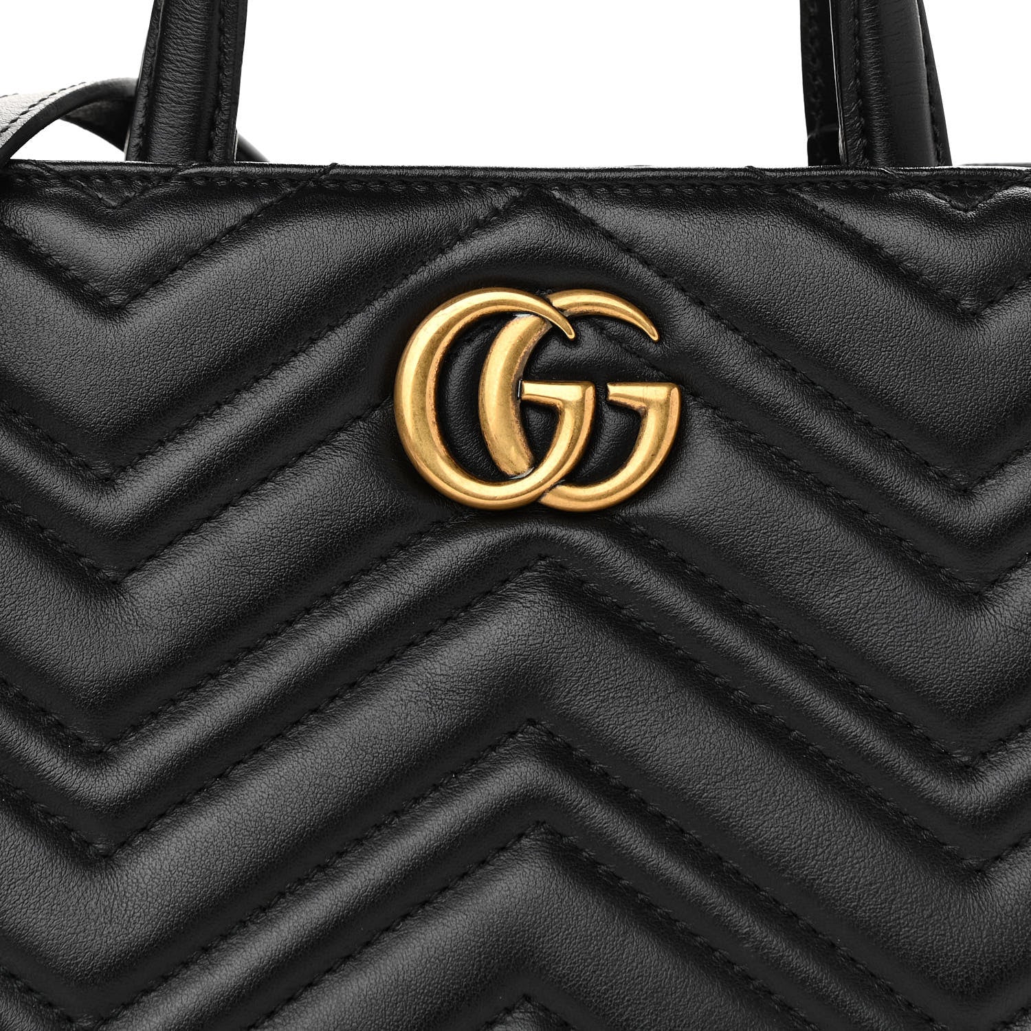 Gucci Calfskin Matelasse Small GG Marmont Tote Black 8 of 10
