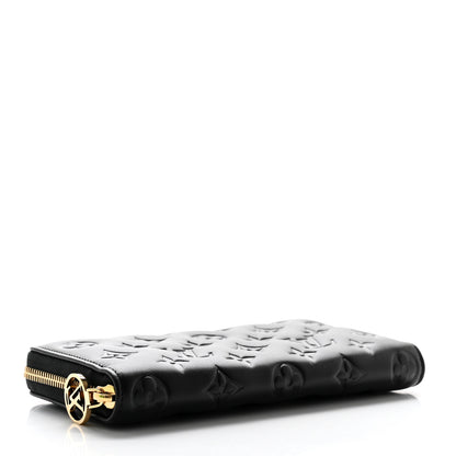 Louis Vuitton Lambskin Embossed Monogram Coussin Zippy Wallet Black 4 of 6