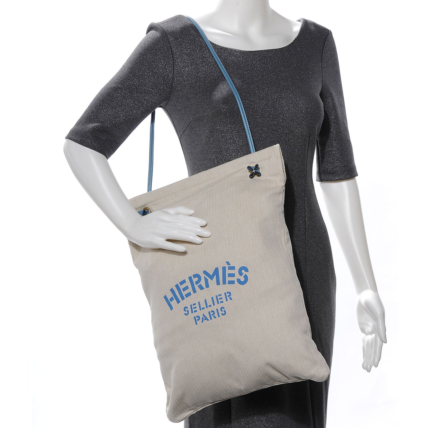 Cotton Aline Large Shoulder Bag Bleu