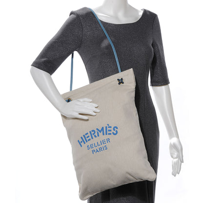 Hermes Cotton Aline Large Shoulder Bag Bleu 2 of 7