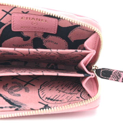 Chanel Goatskin Camellia Zip Coin Purse Pink 5 of 7