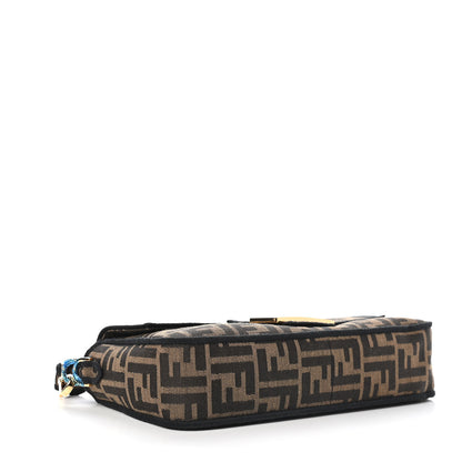 Fendi Fabric Jacquard FF 1974 Medium Baguette Tobacco Moro Black 5 of 8