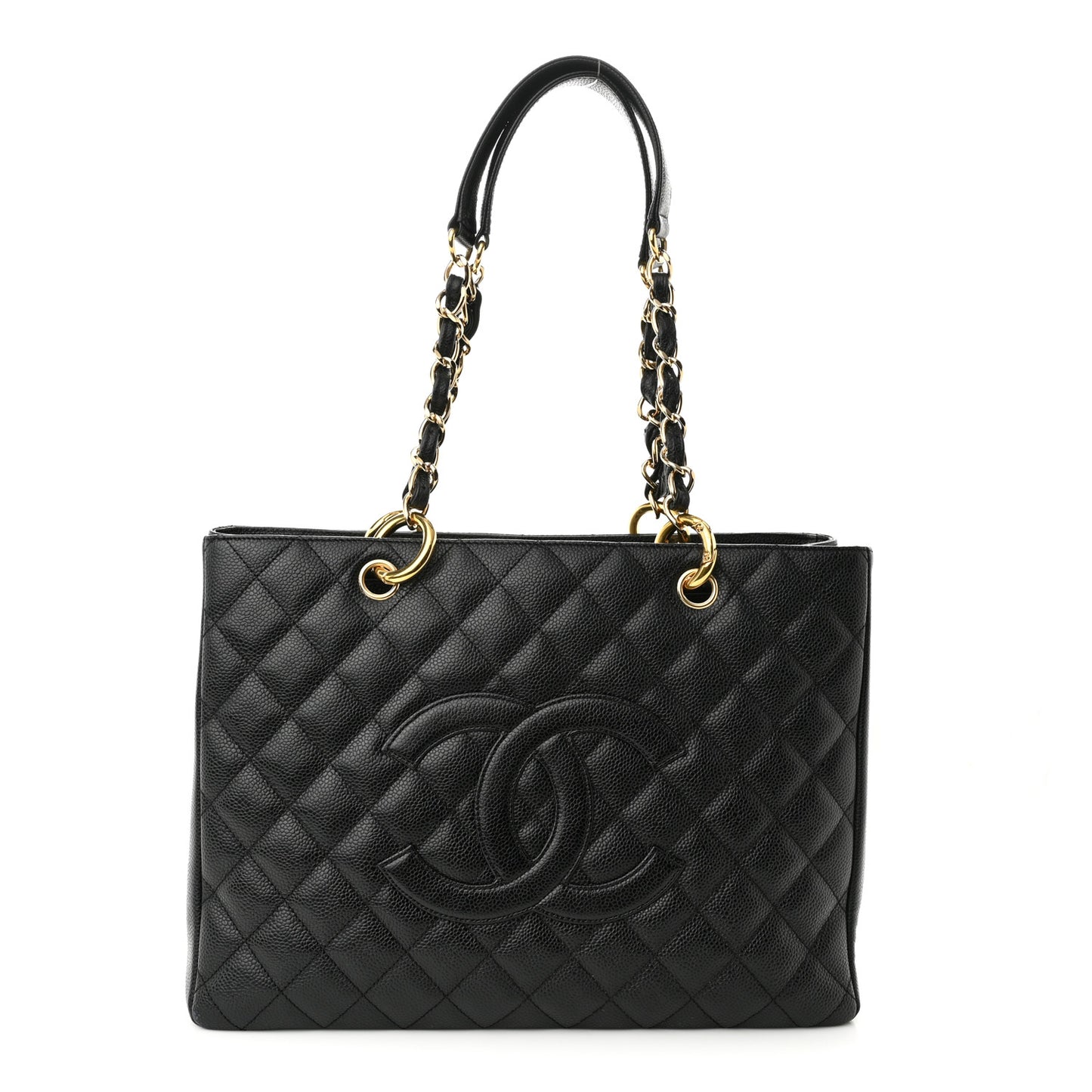 Caviar Quilted Grand Shopping Tote GST Black