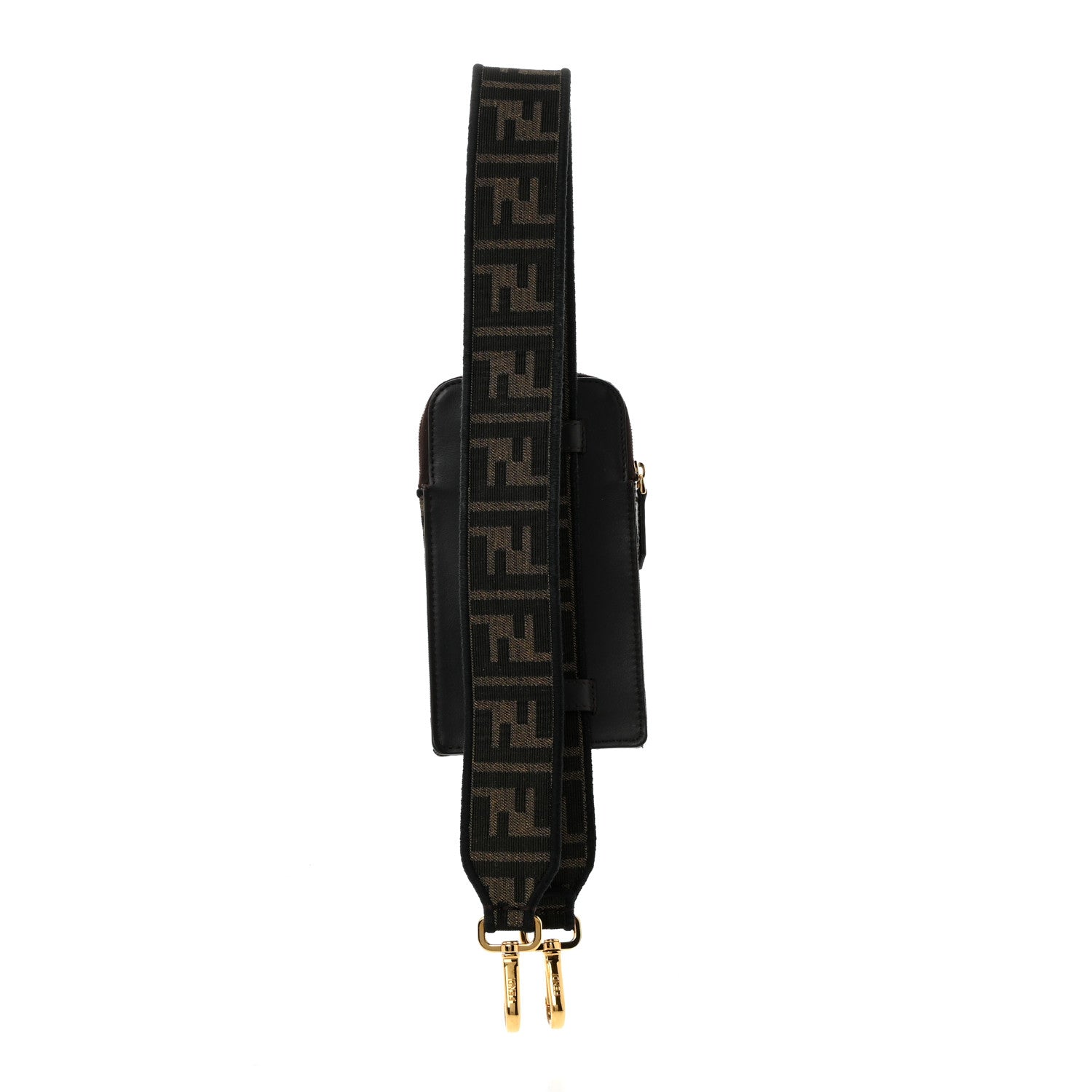 Fendi Fabric Jacquard FF 1974 Cell Pocket Strap You Tobacco Moro Black 2 of 8