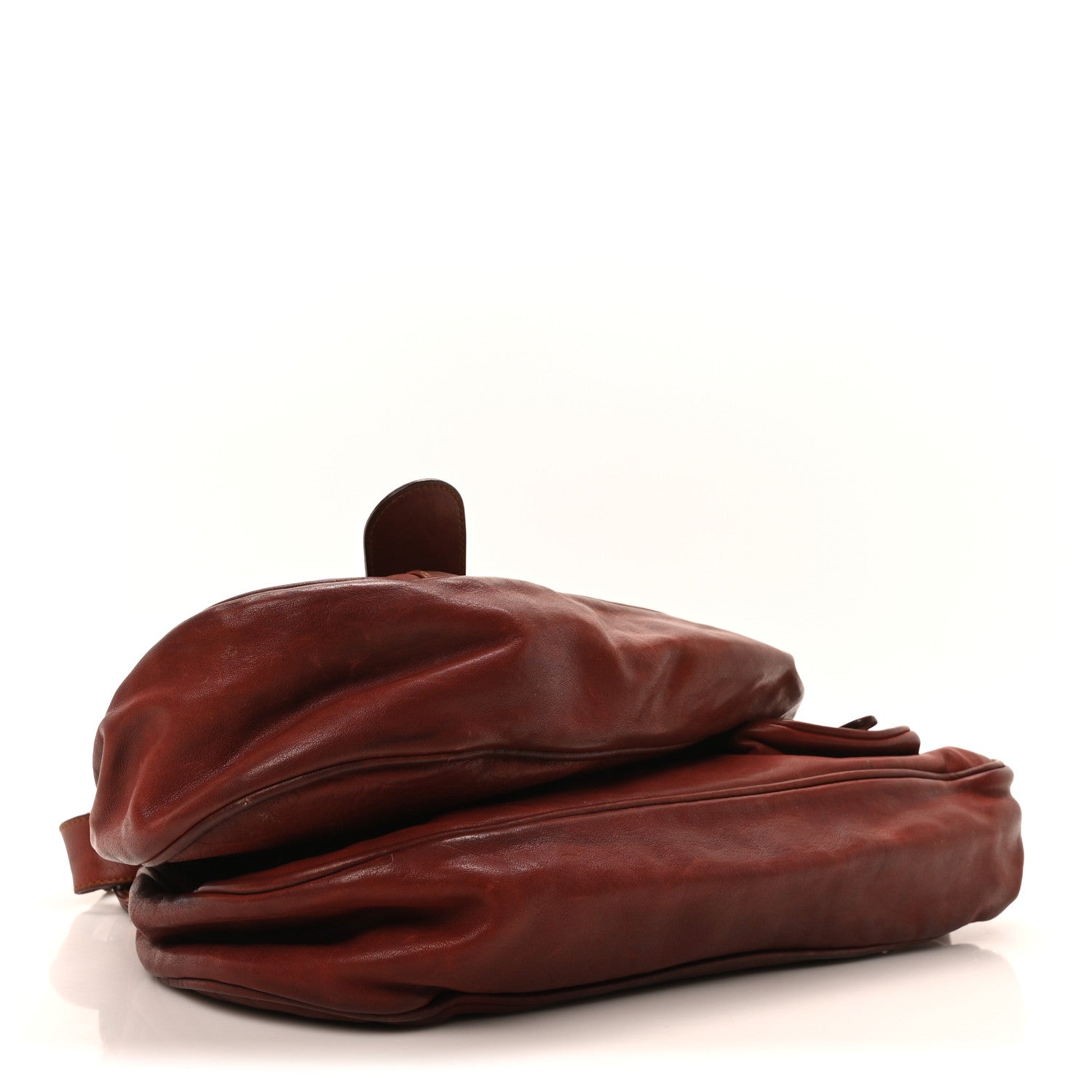 Christian Dior Calfskin Medium Gaucho Double Saddle Bag Red 4 of 10