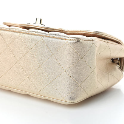 Chanel Metallic Lambskin Quilted Mini Square Flap Gold 6 of 9