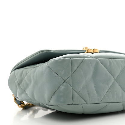 Chanel Goatskin Quilted Medium Chanel 19 Flap Light Green 9 of 10