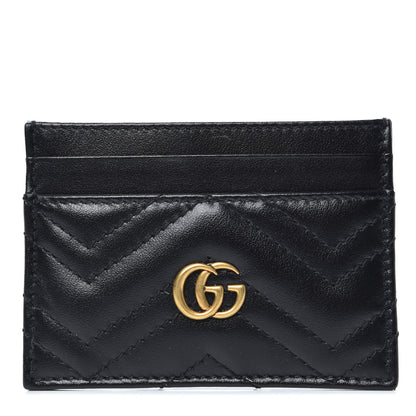 Gucci Calfskin Matelasse GG Marmont Card Holder Black 1 of 6