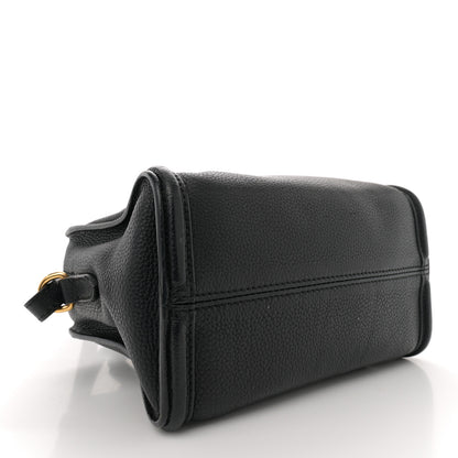 Alexander McQueen Pebbled Calfskin Mini Skull Padlock Zip Around Tote Black 4 of 13