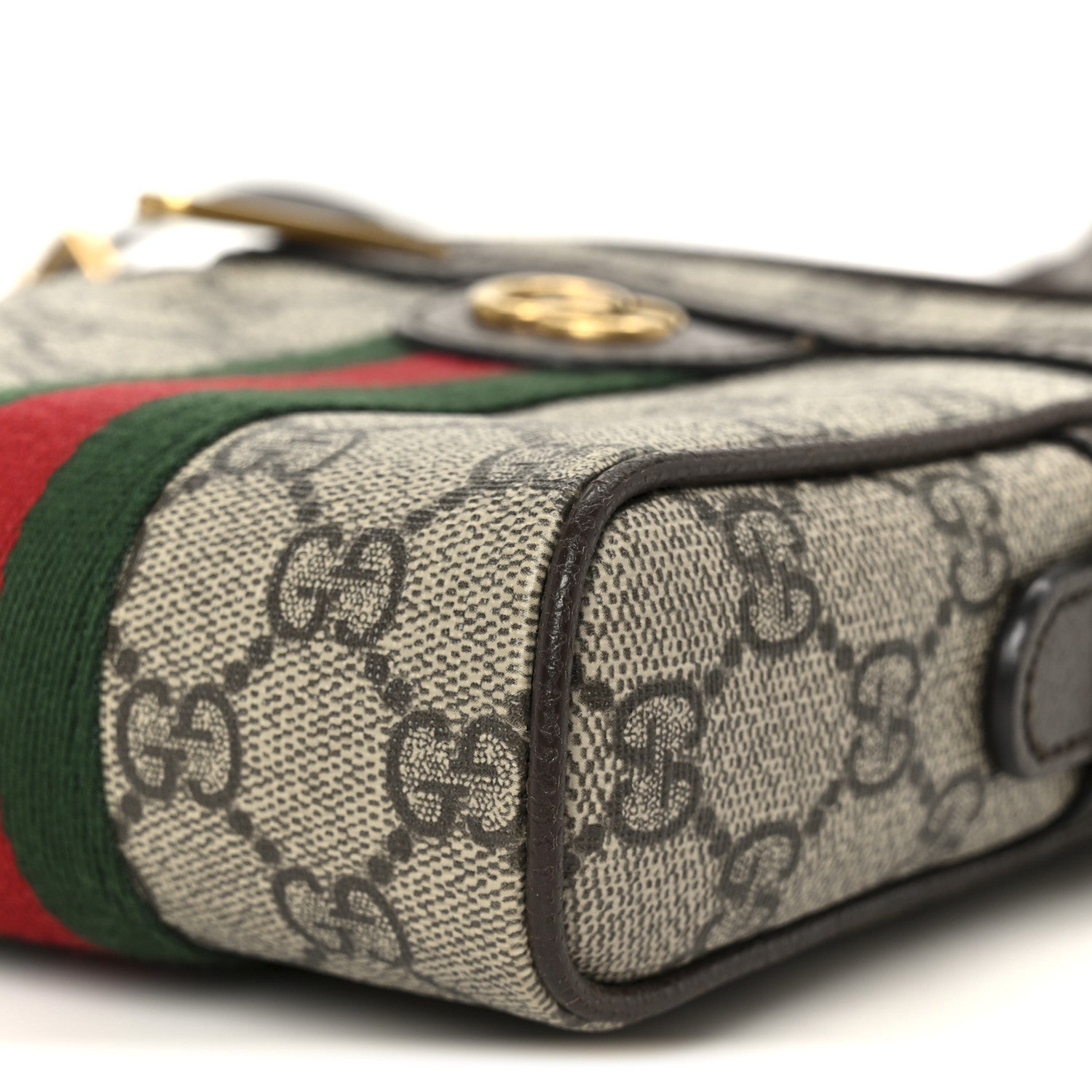 Gucci GG Supreme Monogram Web Mini Ophidia Messenger Brown 10 of 10