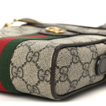 Gucci GG Supreme Monogram Web Mini Ophidia Messenger Brown 10 of 10