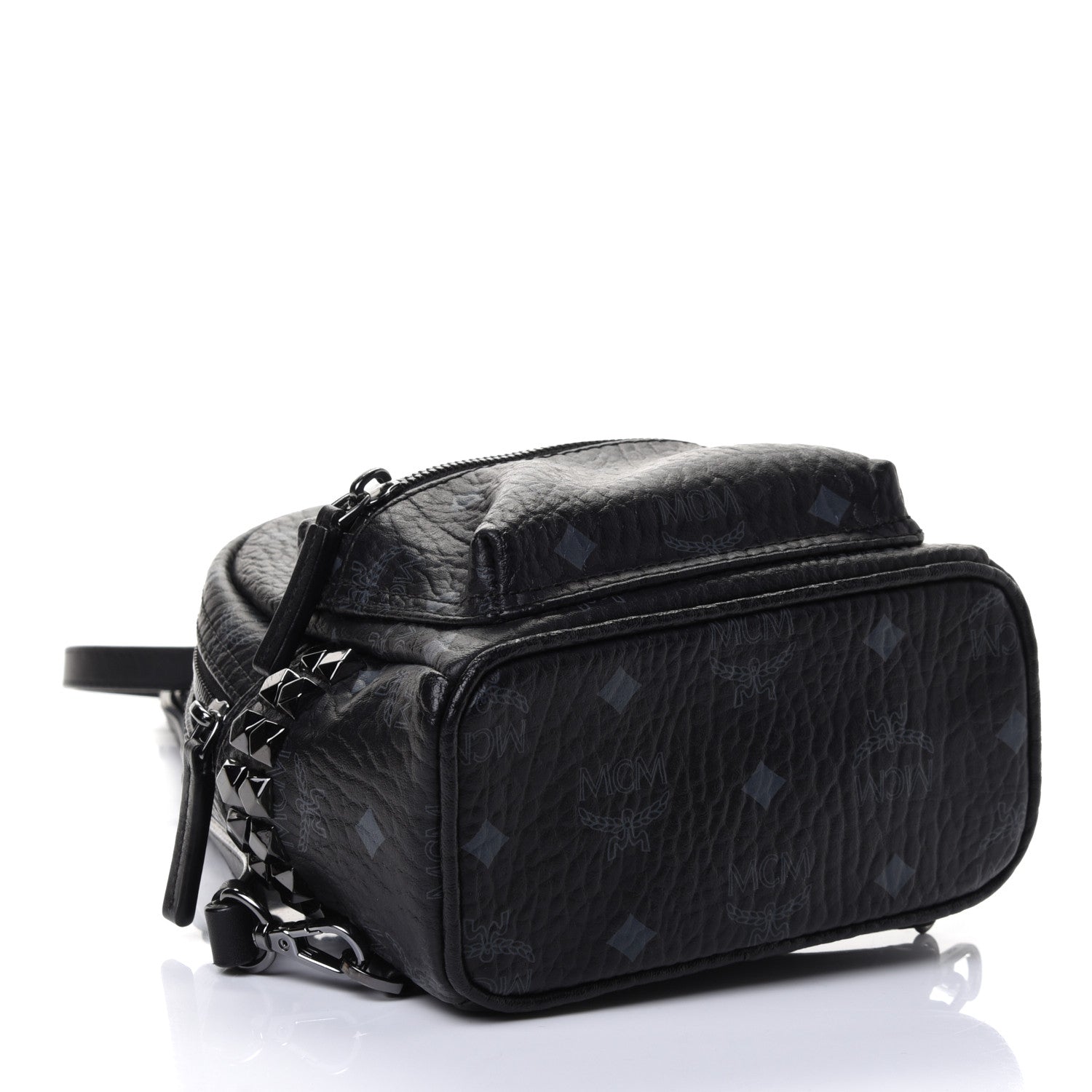 MCM Visetos Side Stud X-Mini Stark Bebe Boo Backpack Black 3 of 4