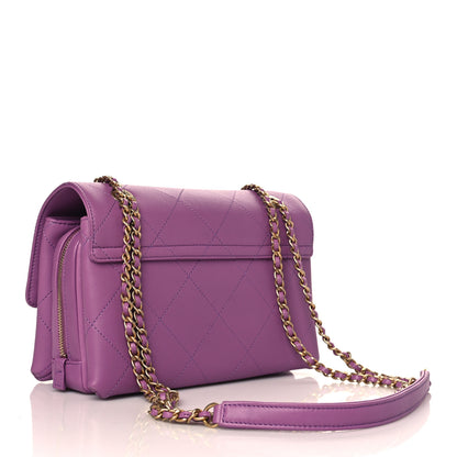 Chanel Lambskin Sleek And Chic Flap Purple 2 of 10