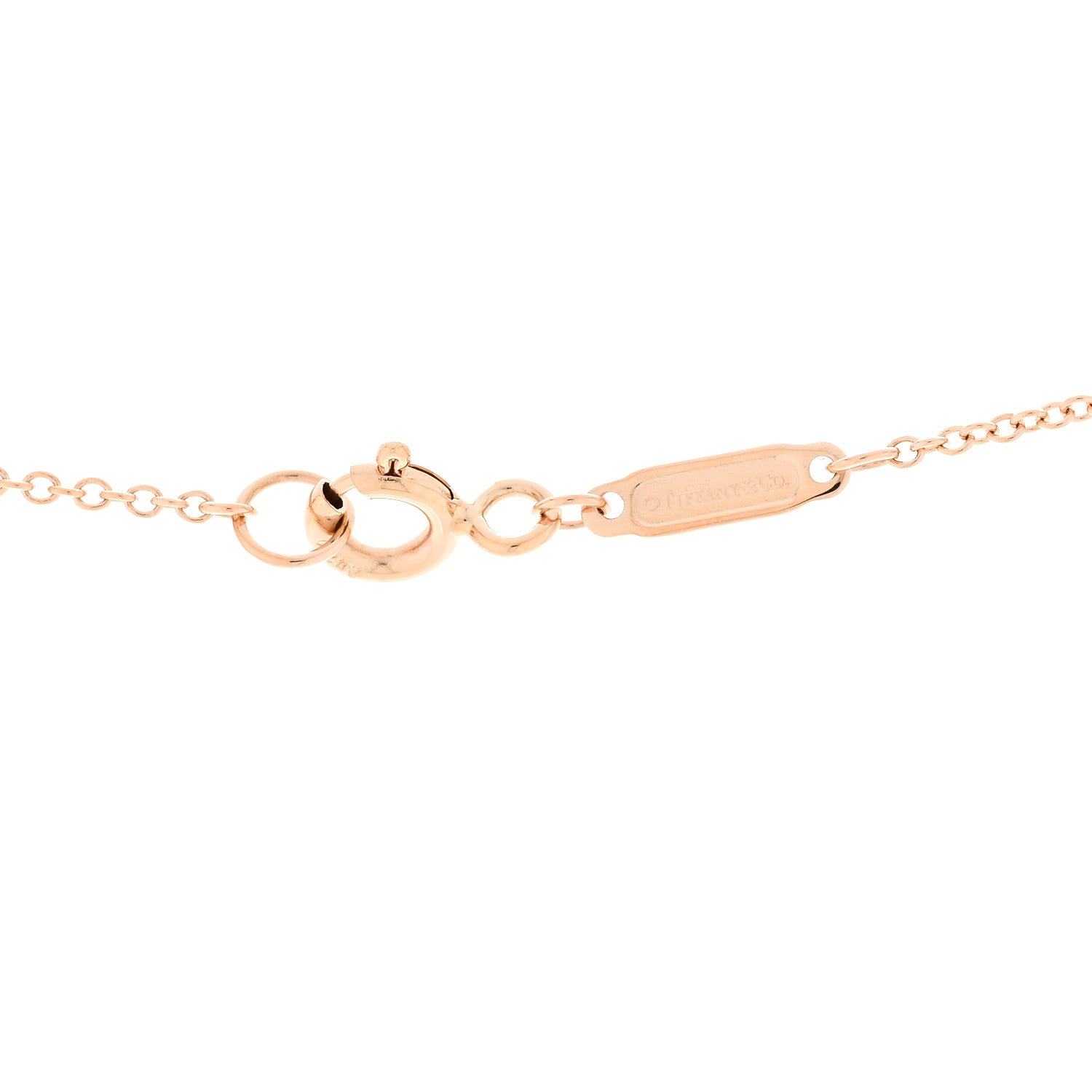 Tiffany 18K Rose Gold Diamond T Baguette Pave Pendant Necklace 4 of 6