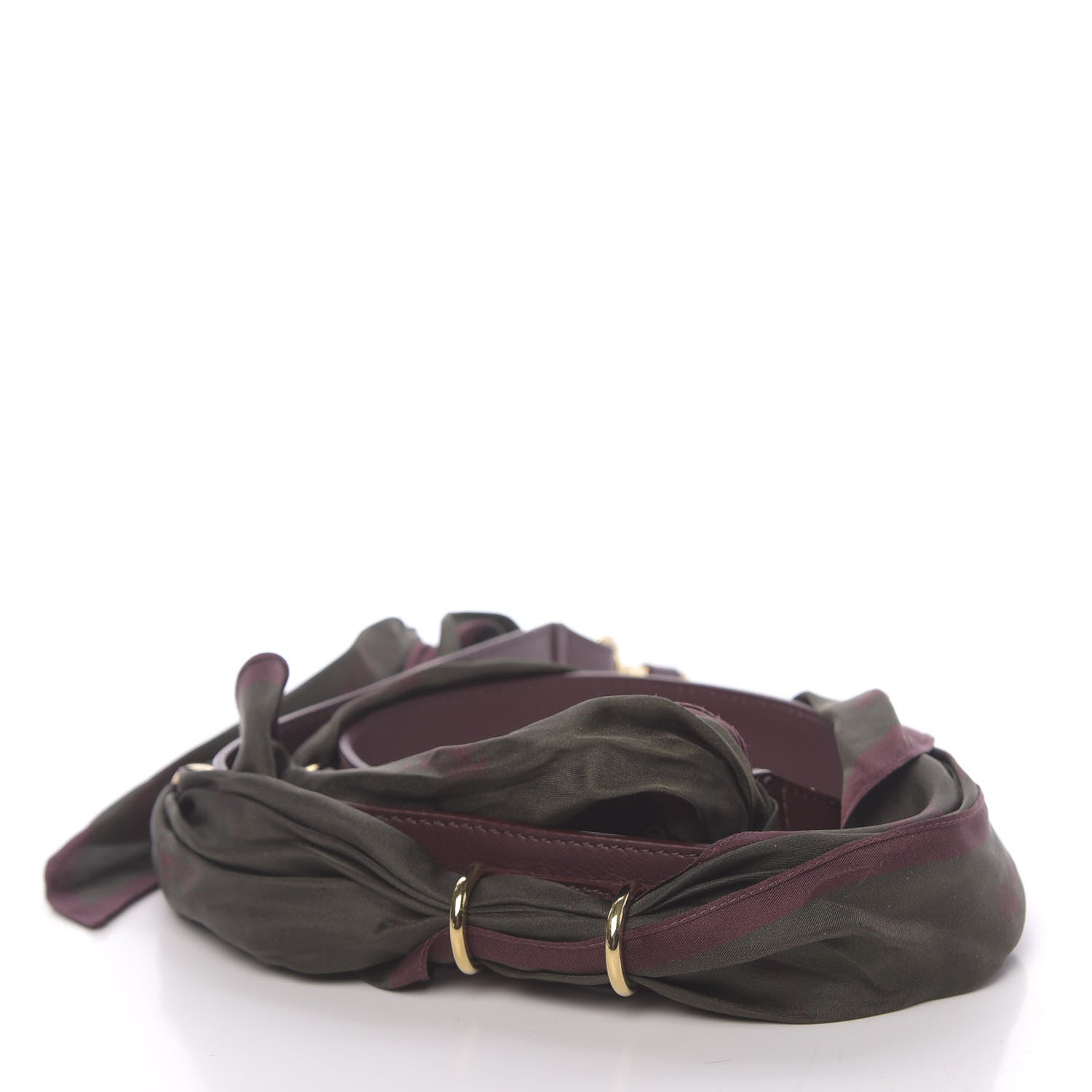 Chloe Calfskin Silk Little Horses Scarf Strap Deep Forest 2 of 4