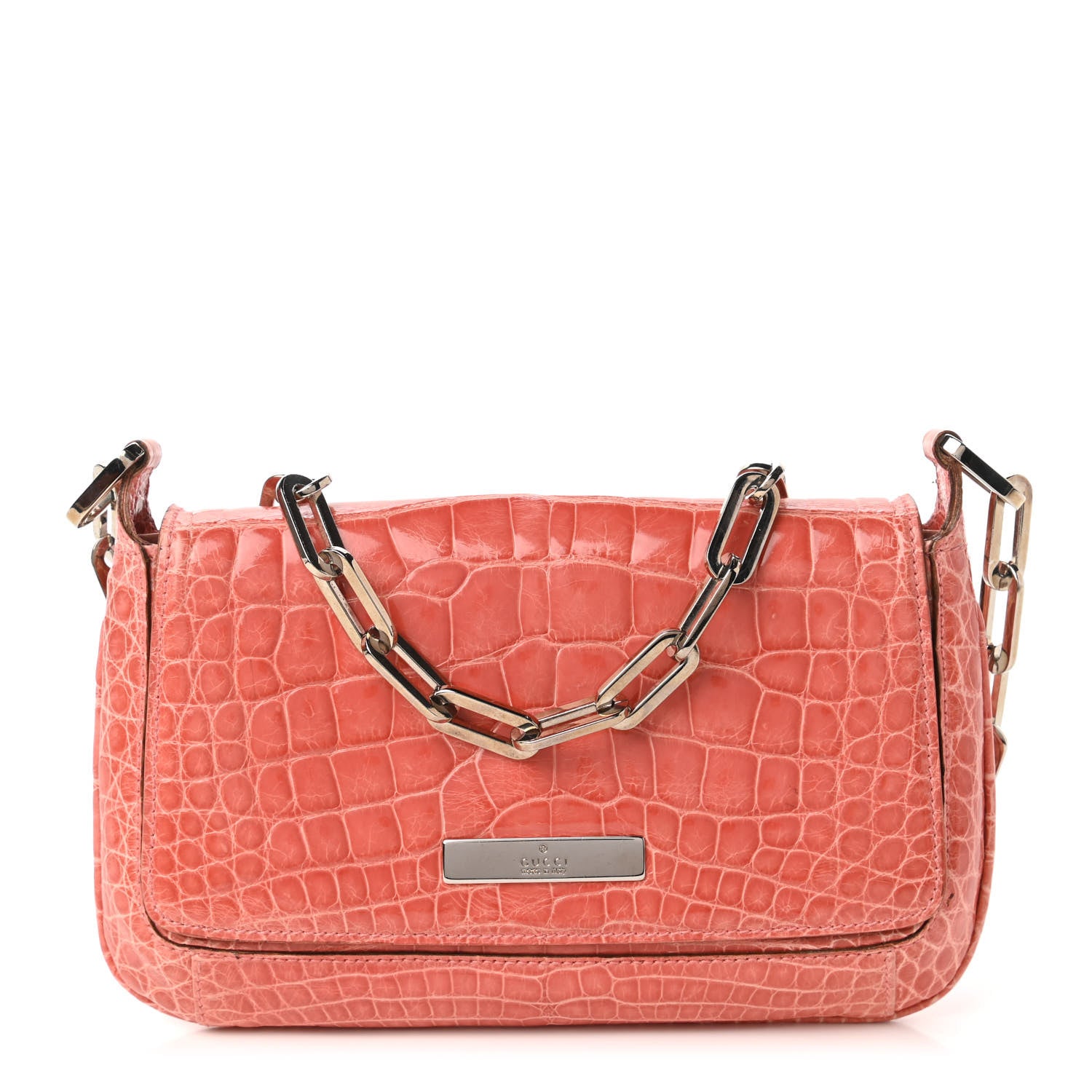 Gucci Alligator Shoulder Bag Pink 1 of 10