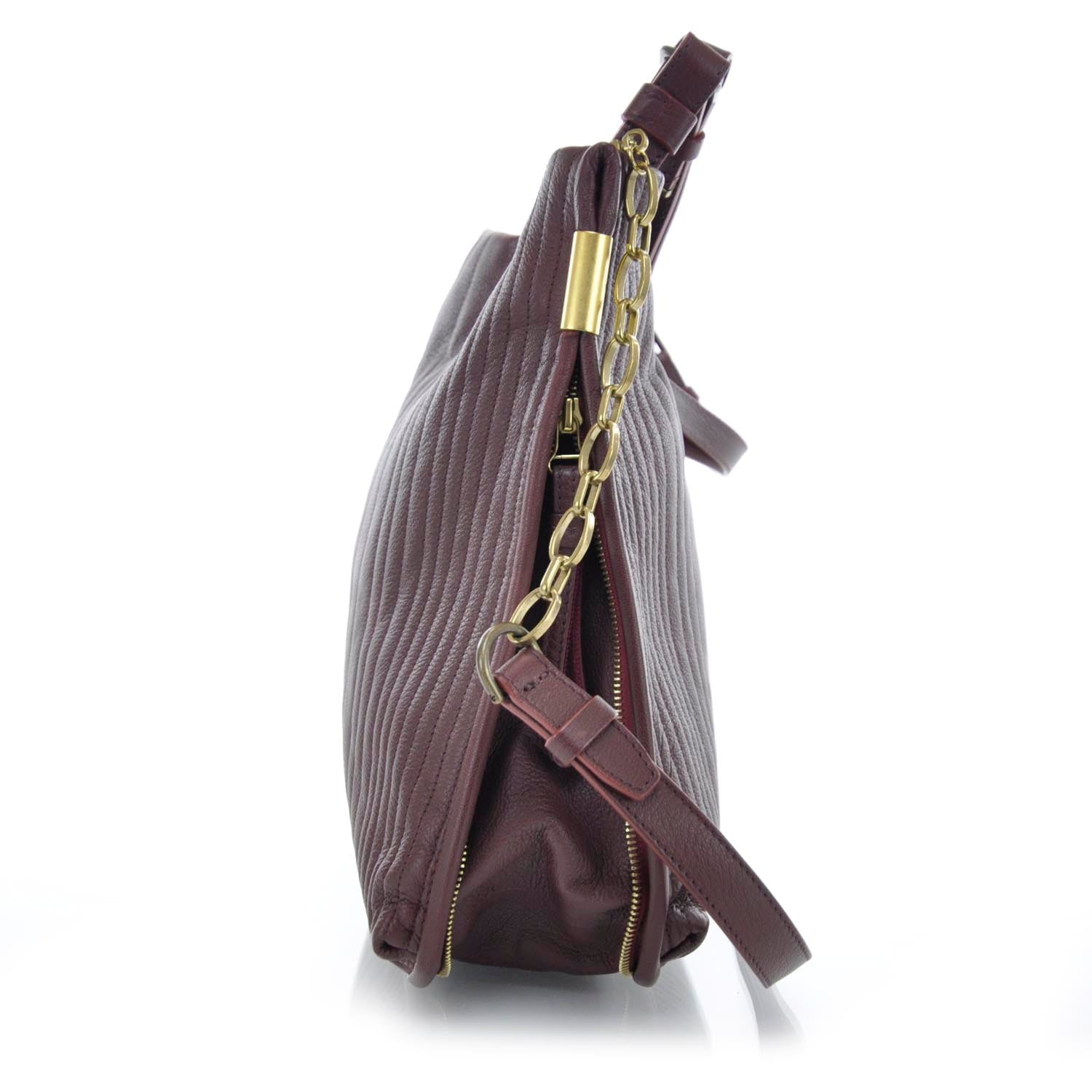 Lanvin Goatskin Amalia Bucket Bag Aubergine 4 of 9