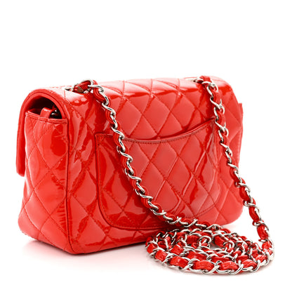 Chanel Patent Calfskin Quilted Mini Rectangular Flap Red 3 of 11