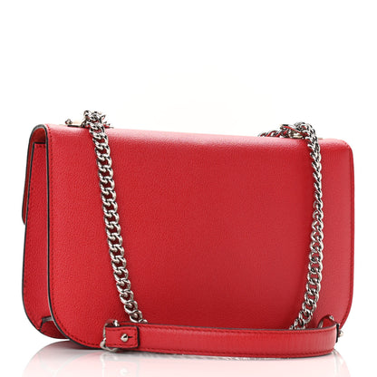 Alexander McQueen Grained Calfskin Medium Insignia Flap China Red 3 of 9