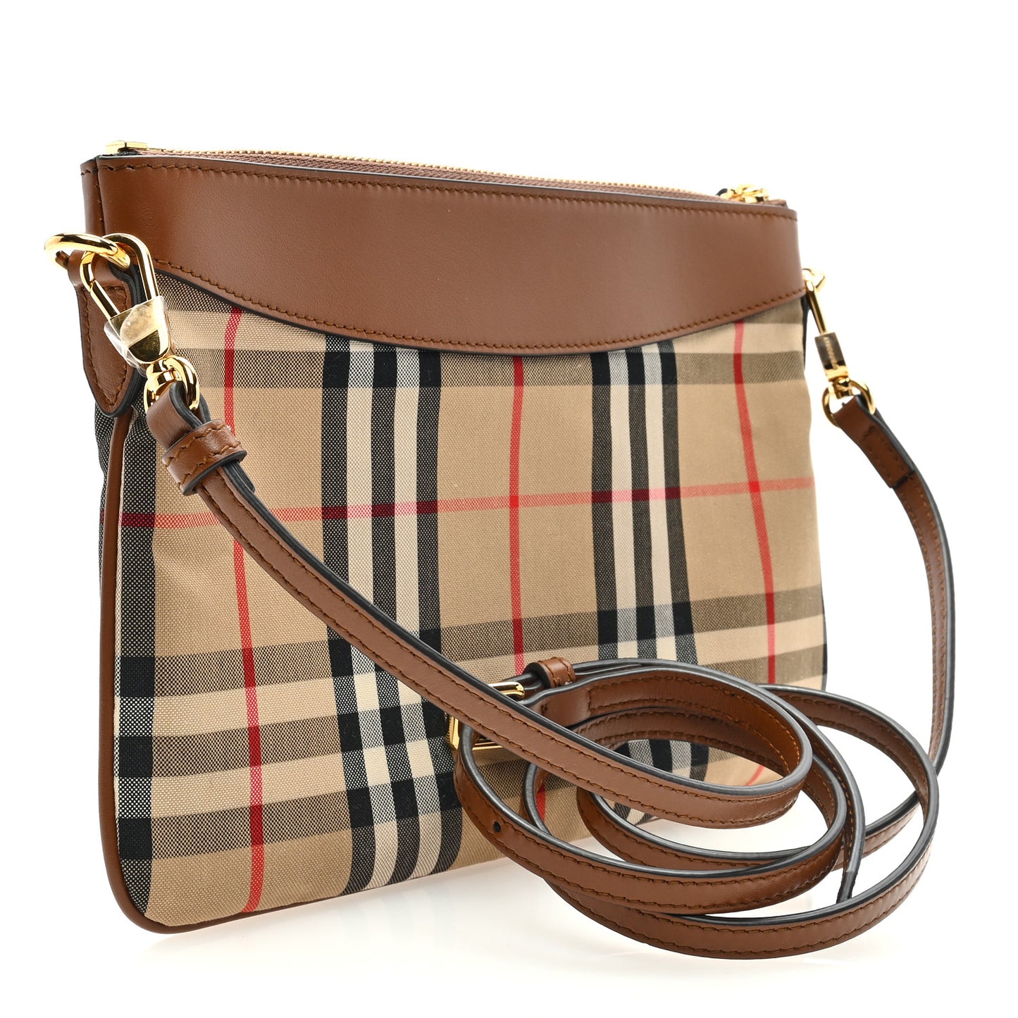 Horseferry Check Peyton Crossbody Clutch Bag Brown