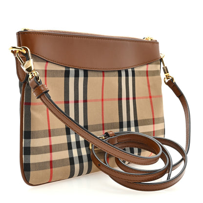 Burberry Horseferry Check Peyton Crossbody Clutch Bag Brown 3 of 8