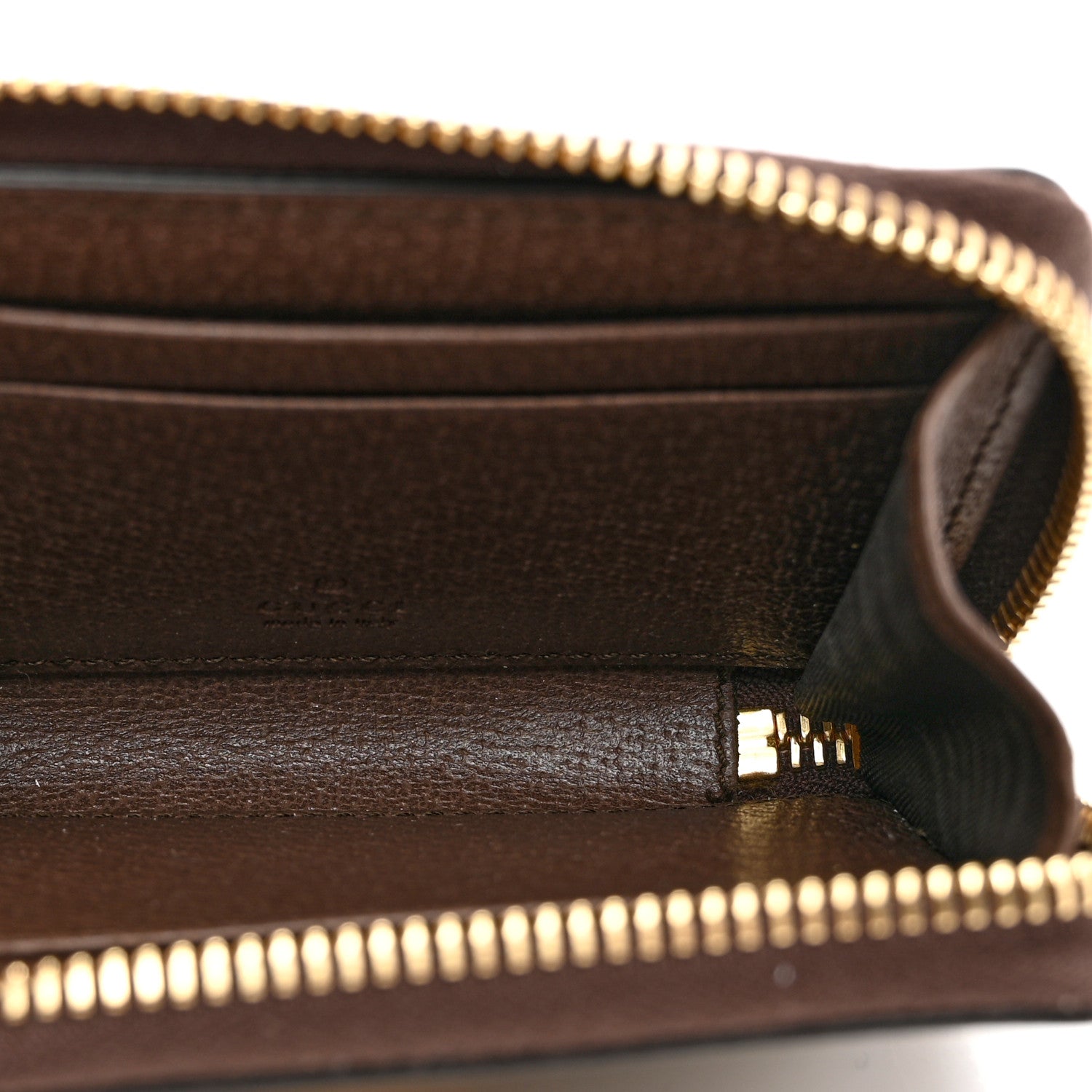 Gucci GG Supreme Monogram Textured Dollar Calfskin Web Ophidia Zip Around Card Case Wallet Beige Ebony New Acero 5 of 8