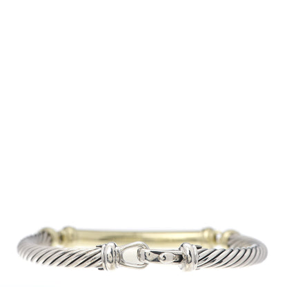 David Yurman Sterling Silver 14K Yellow Gold 5mm Metro Cable Bracelet 3 of 6