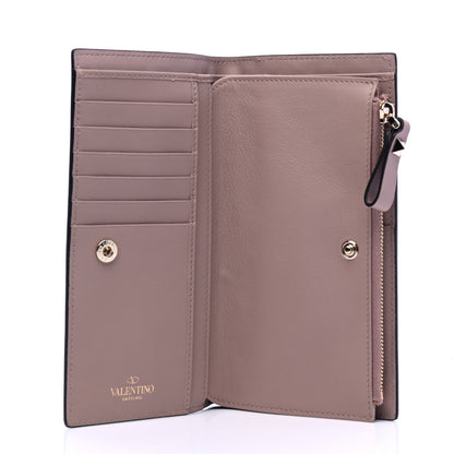 Valentino Garavani Calfskin Rockstud Continental Wallet Poudre 3 of 6