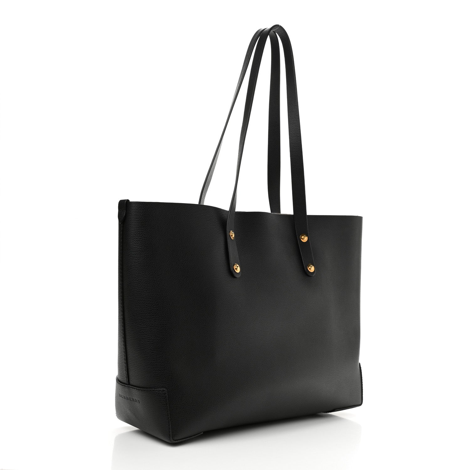 Burberry Calfskin Embossed Crest Medium Tote Black 3 of 9