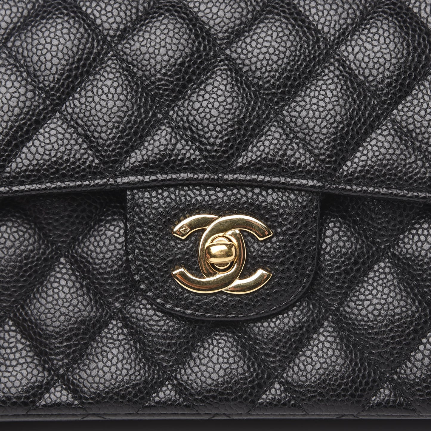 Caviar Quilted Small Double Flap Black