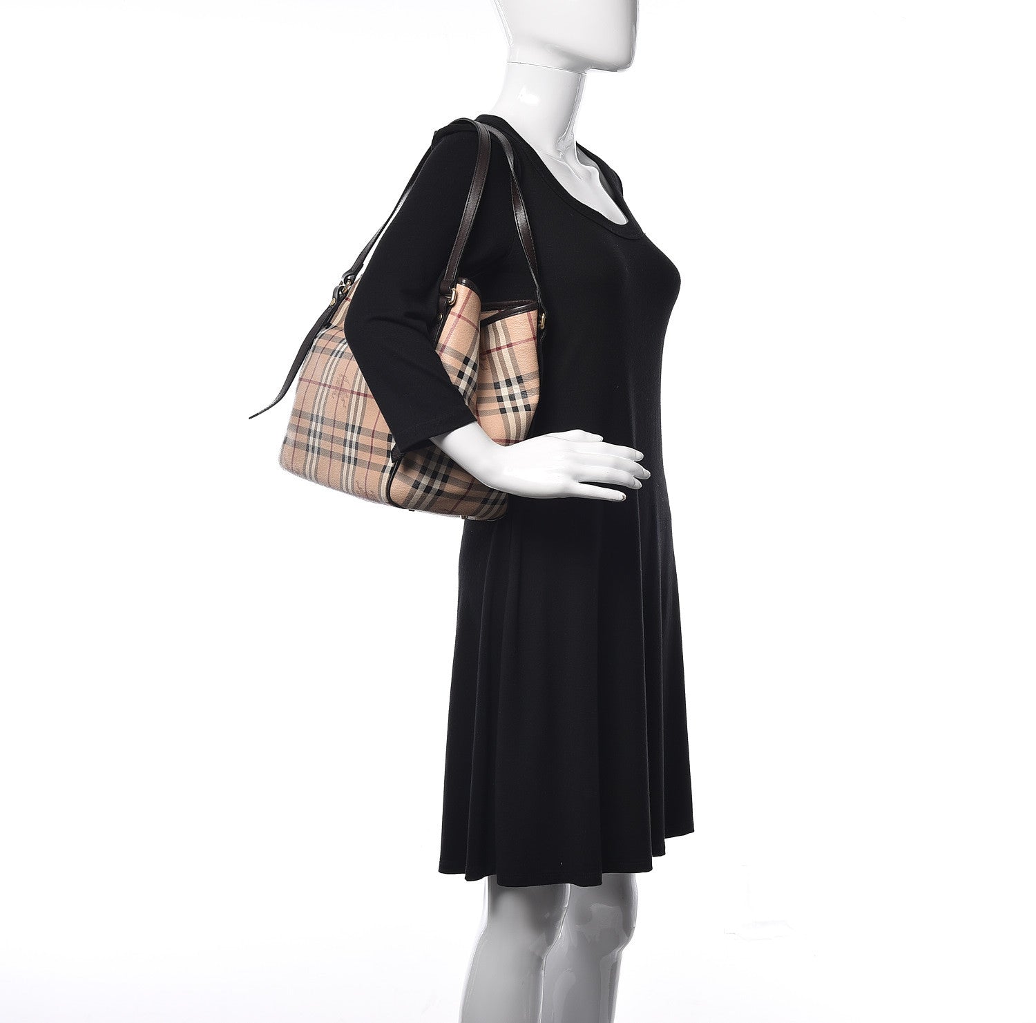 Burberry Haymarket Check Small Canterbury Tote Chocolate 2 of 13