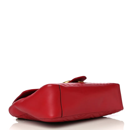 Gucci Calfskin Matelasse Large GG Marmont Shoulder Bag Hibiscus Red 4 of 10