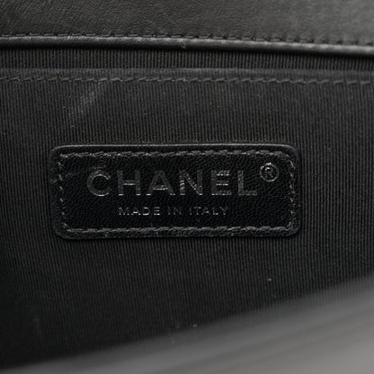 Chanel Calfskin Pleated Small Boy In Rome Flap Black White 6 of 15