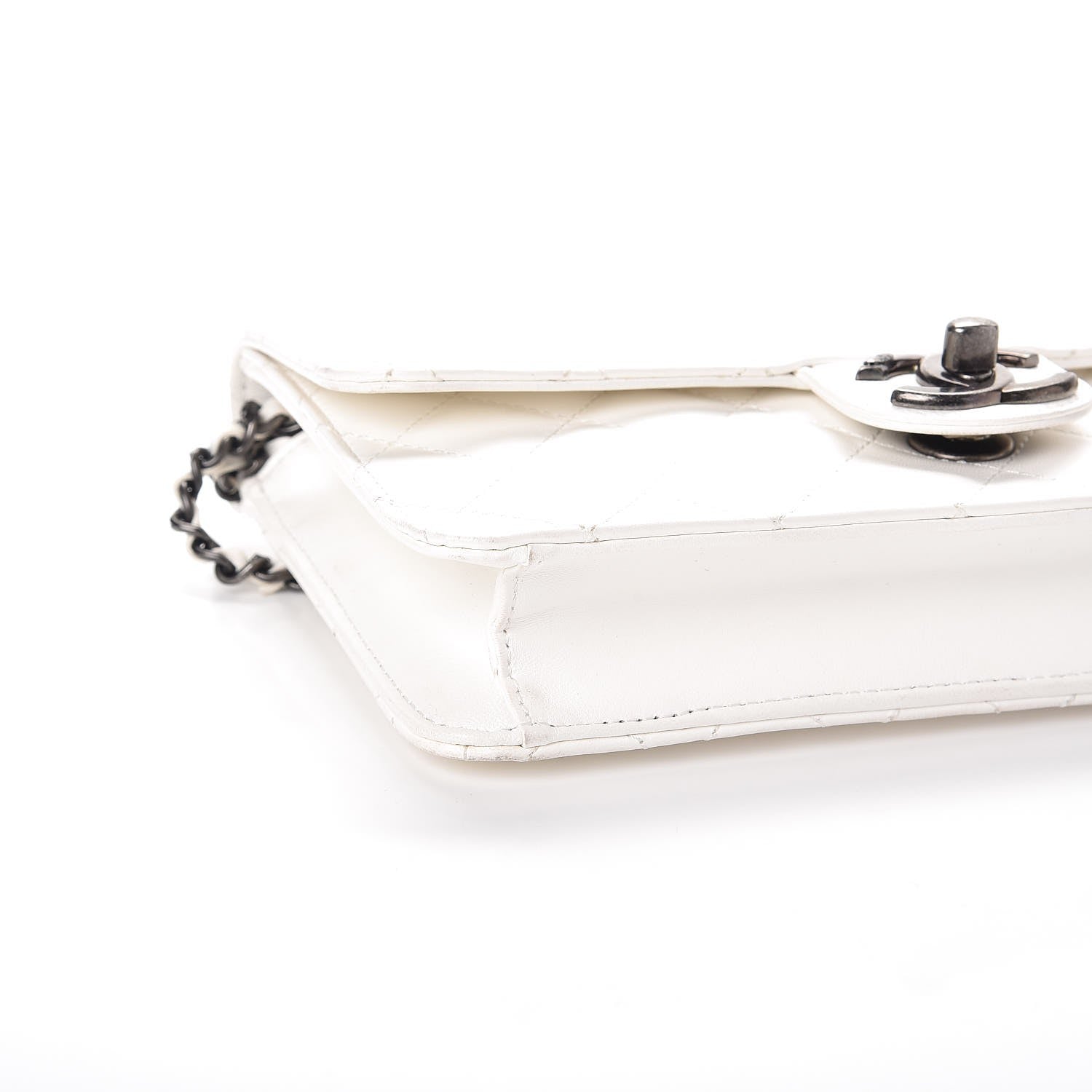 Chanel Lambskin Quilted Medium Crossing Times Flap Dark White 8 of 9