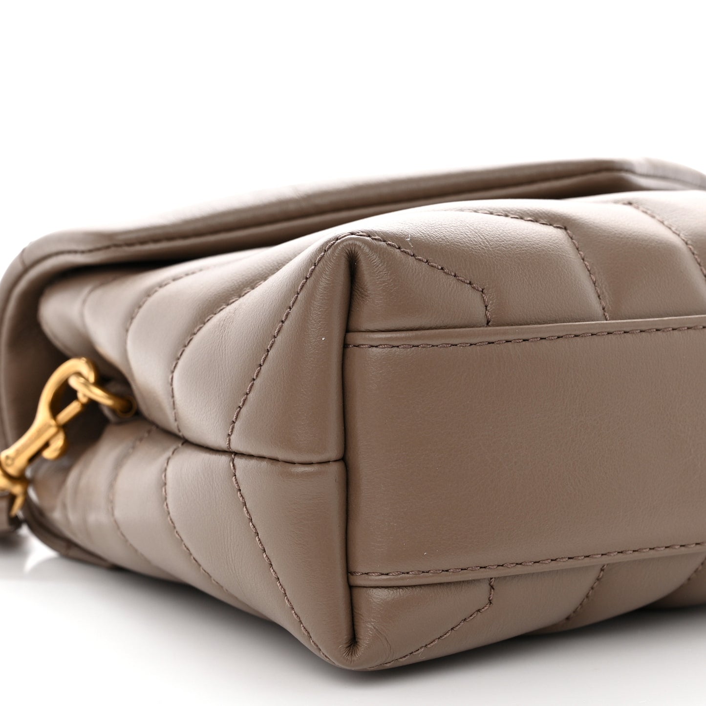 Calfskin Y Quilted Monogram Toy Loulou Crossbody Bag Taupe