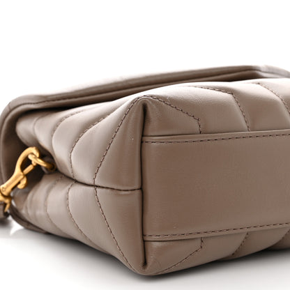 Saint Laurent Calfskin Y Quilted Monogram Toy Loulou Crossbody Bag Taupe 9 of 13