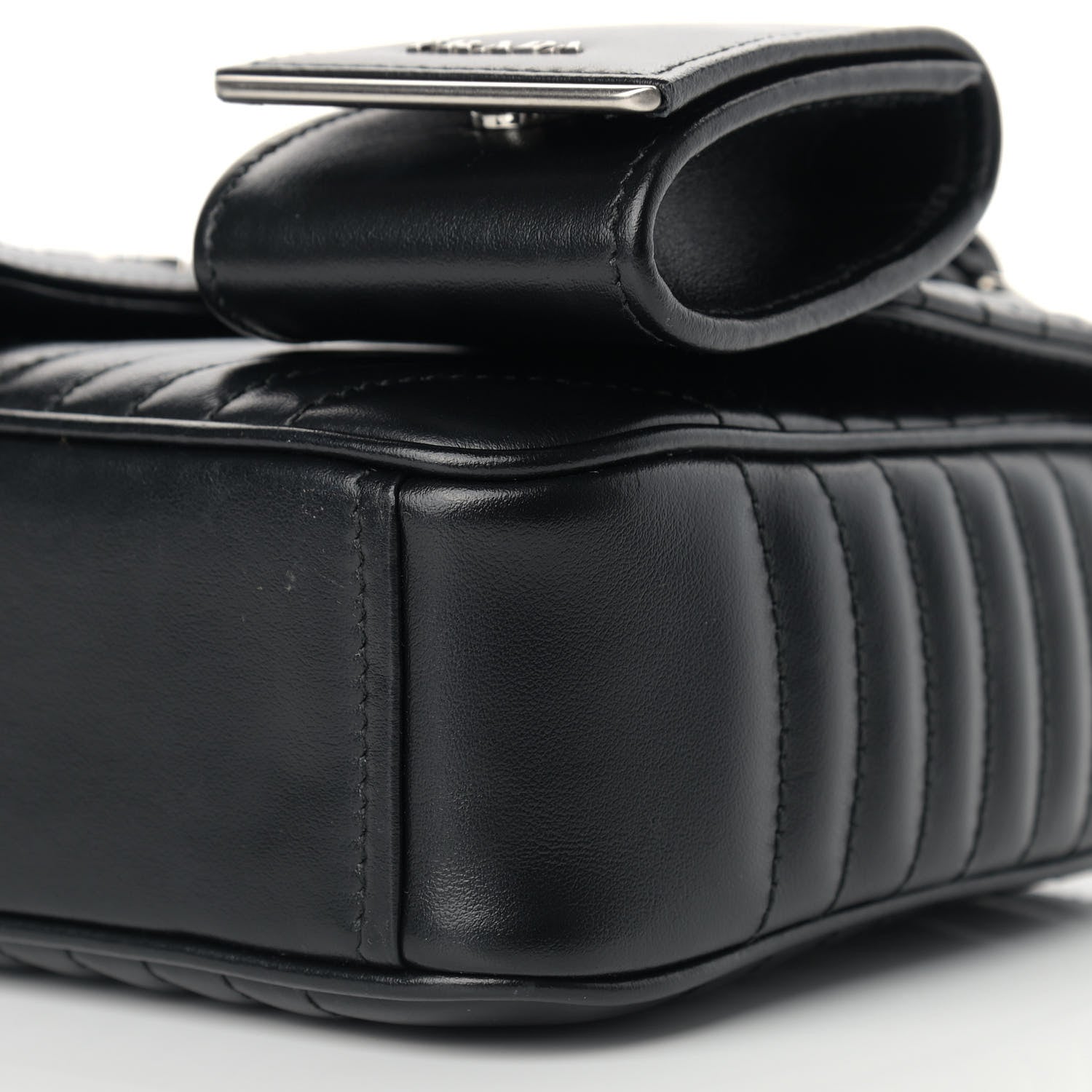 Prada Soft Calfskin Impunture Diagramme Medium Chain Flap Shoulder Bag Black 9 of 12
