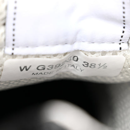 Chanel Nylon Suede Calfskin Printed CC Sneakers 38.5 White Black 8 of 9