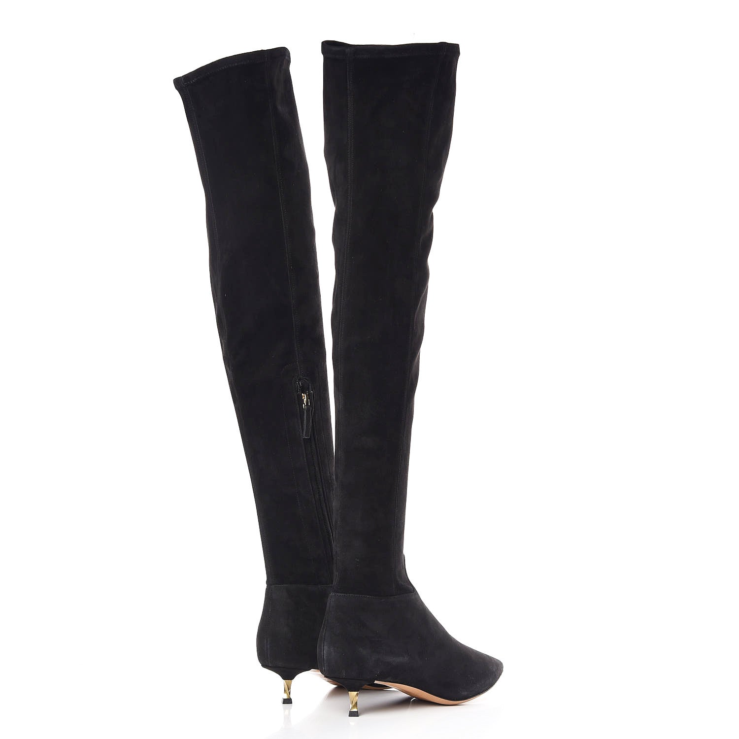 Valentino Garavani Suede Over The Knee Boots 37.5 Black 4 of 8