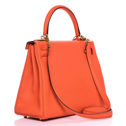 Hermes Togo Kelly Retourne 28 Orange Poppy 4 of 31