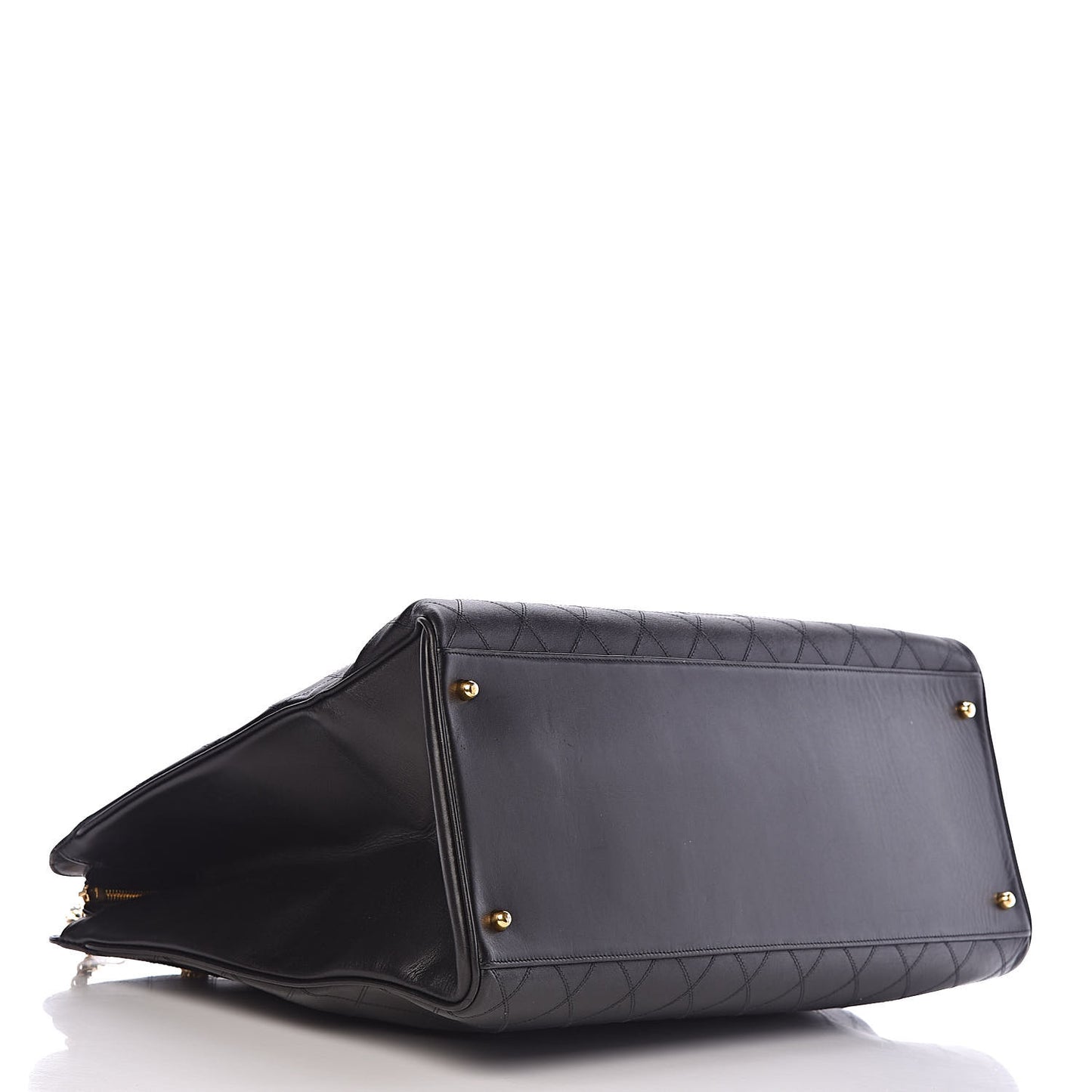 Calfskin Stitched XL Weekender Black