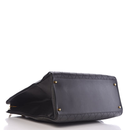 Chanel Calfskin Stitched XL Weekender Black 4 of 14