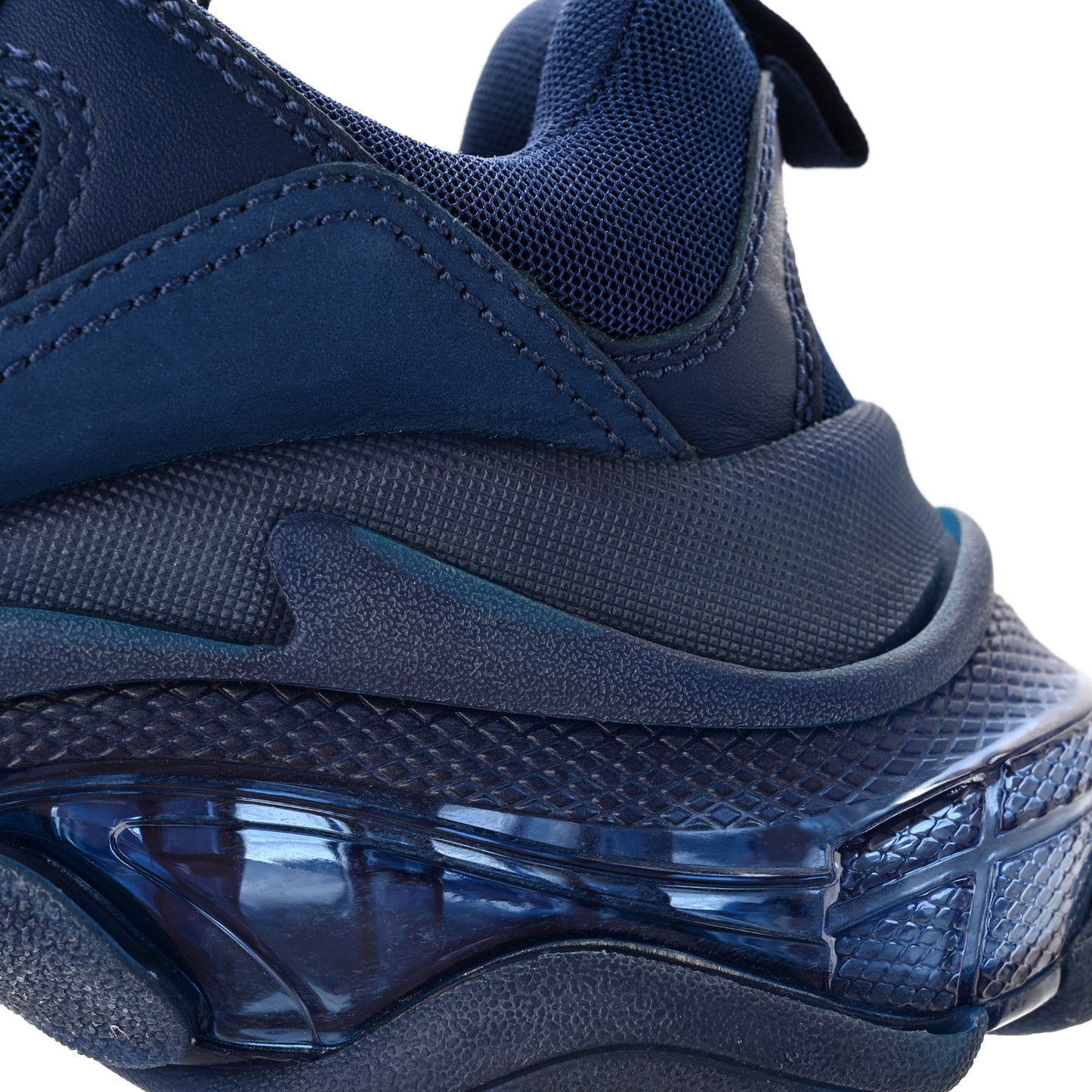 Fabric Mesh Washed Effect Womens Triple S Sneakers 39 Blue