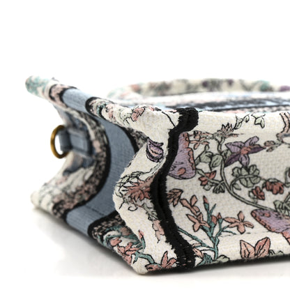 Christian Dior Canvas Embroidered Butterfly Mini Book Tote With Strap White Multicolor 9 of 15