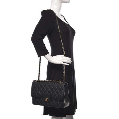 Chanel Caviar Quilted Jumbo Double Flap Black 2 of 11