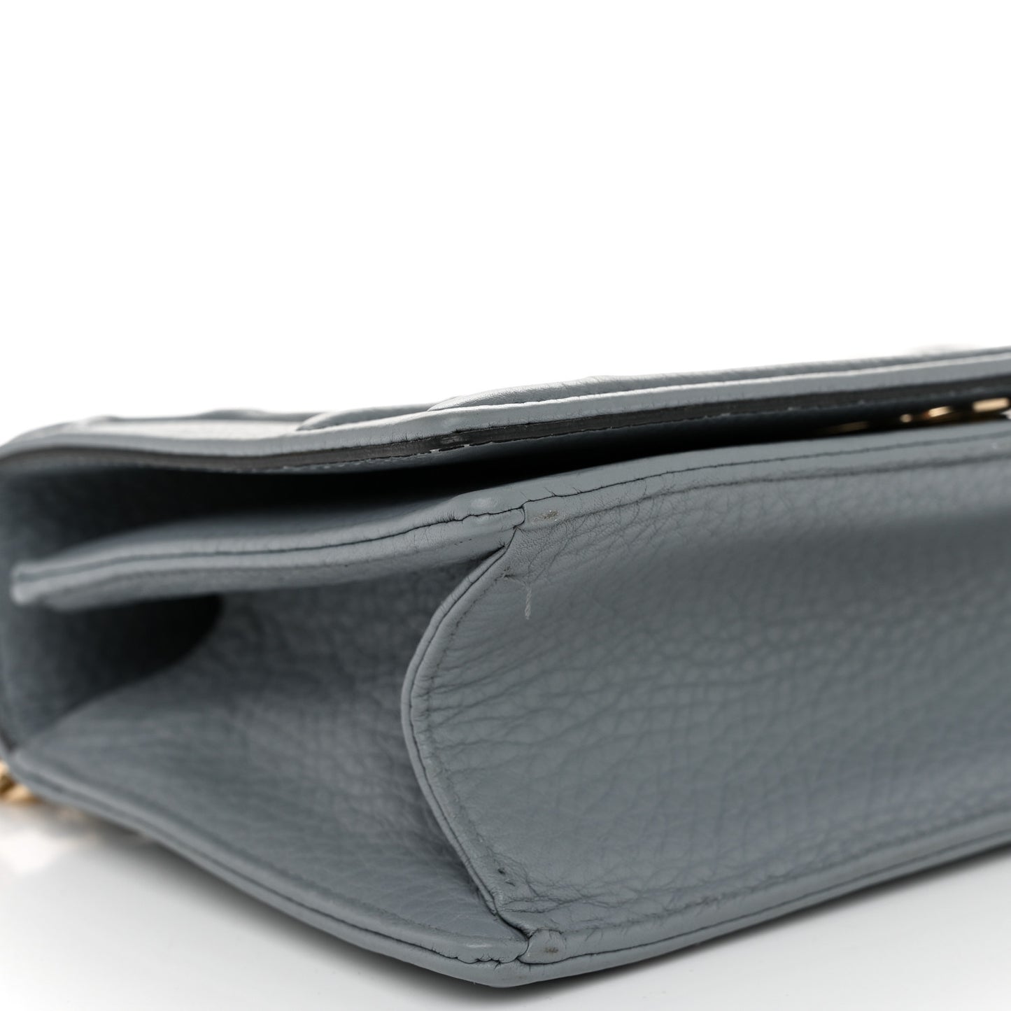 Grained Calfskin Small Diorama Flap Bag Denim