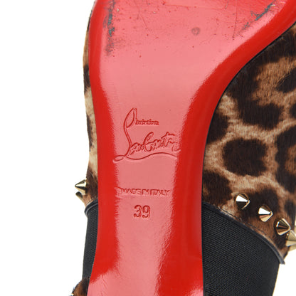 Christian Louboutin Pony Hair Leopard Print Vicky 45 Booties 39 Bronze 9 of 17