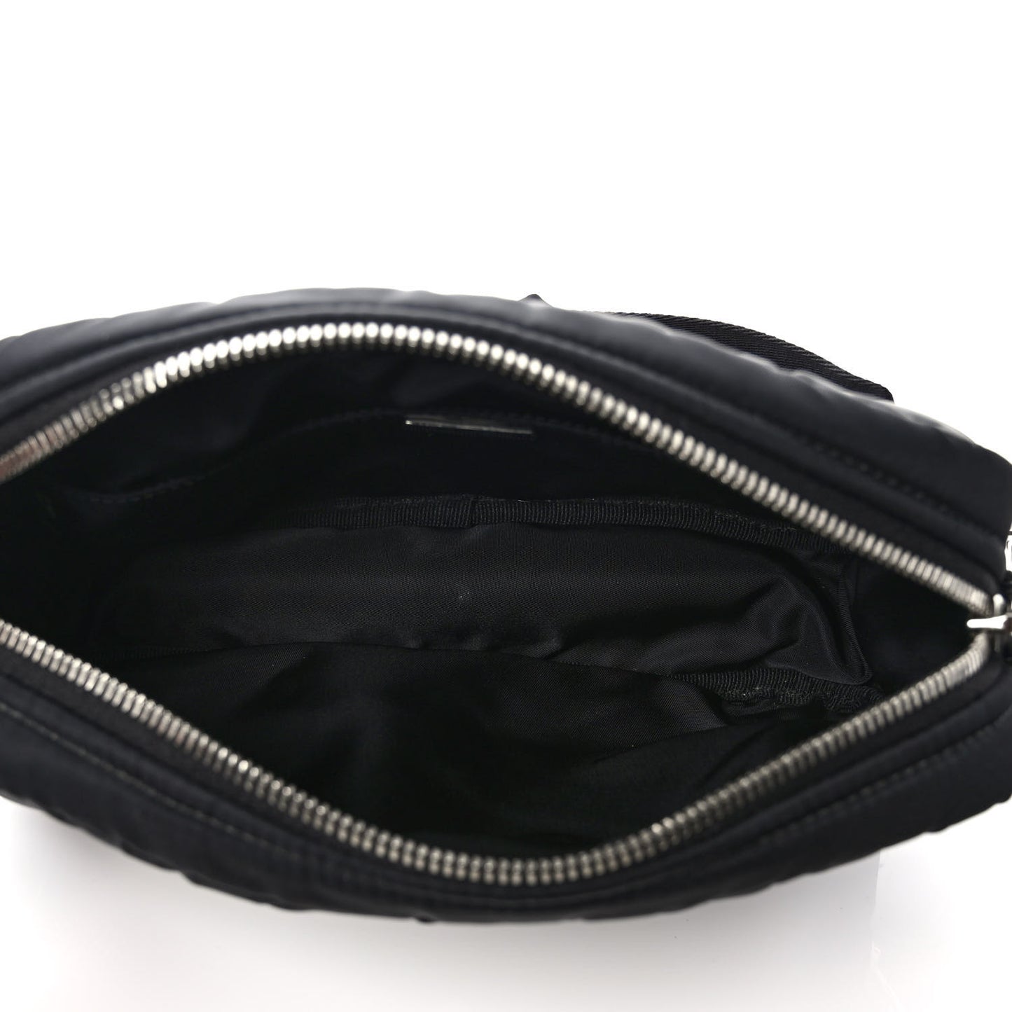 Re-Nylon Triangle Quilted Padded Shoulder Bag Black