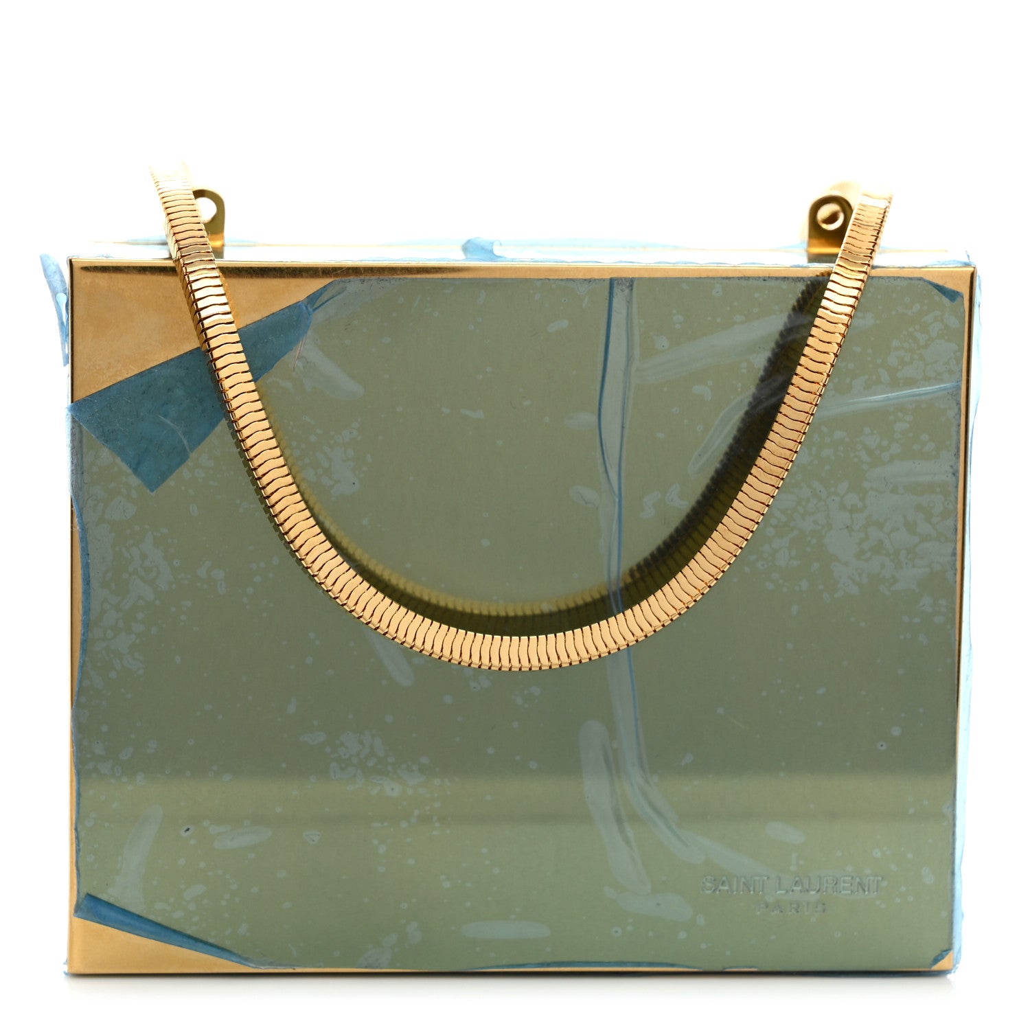 Saint Laurent Metal Tuxedo Box Clutch Gold 1 of 10